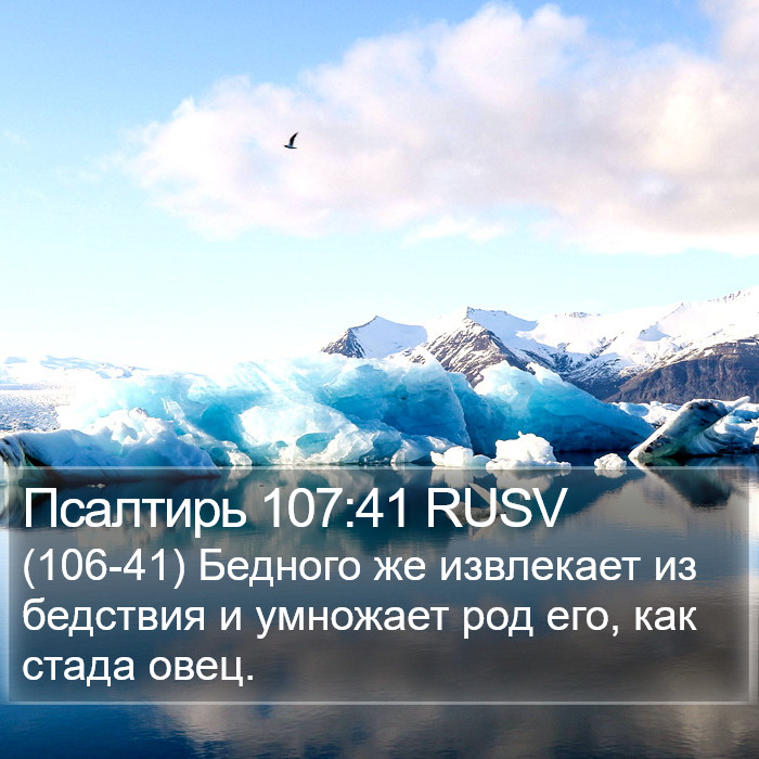 Псалтирь 107:41 RUSV Bible Study