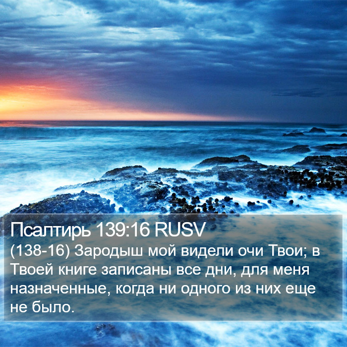 Псалтирь 139:16 RUSV Bible Study