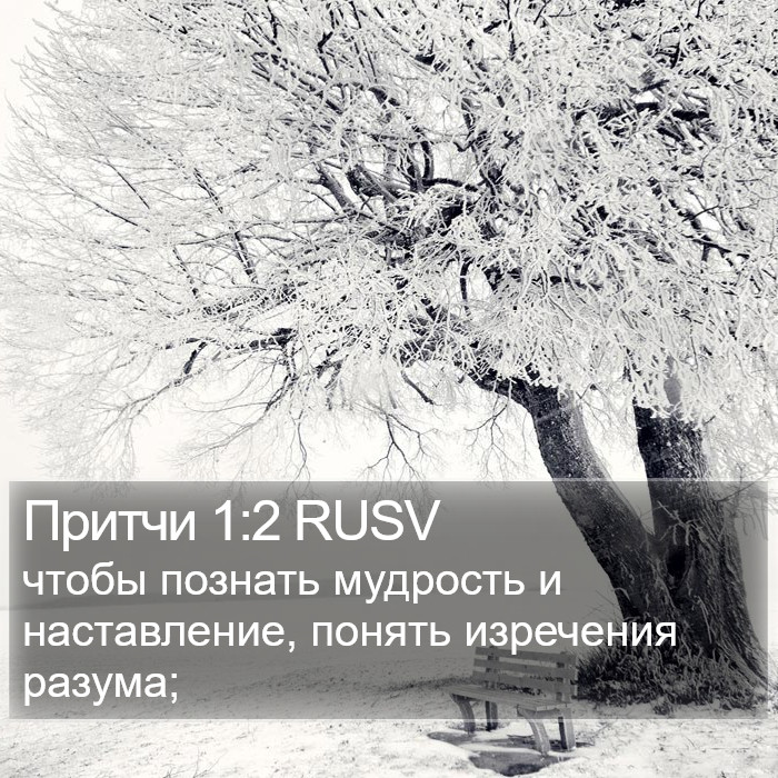 Притчи 1:2 RUSV Bible Study