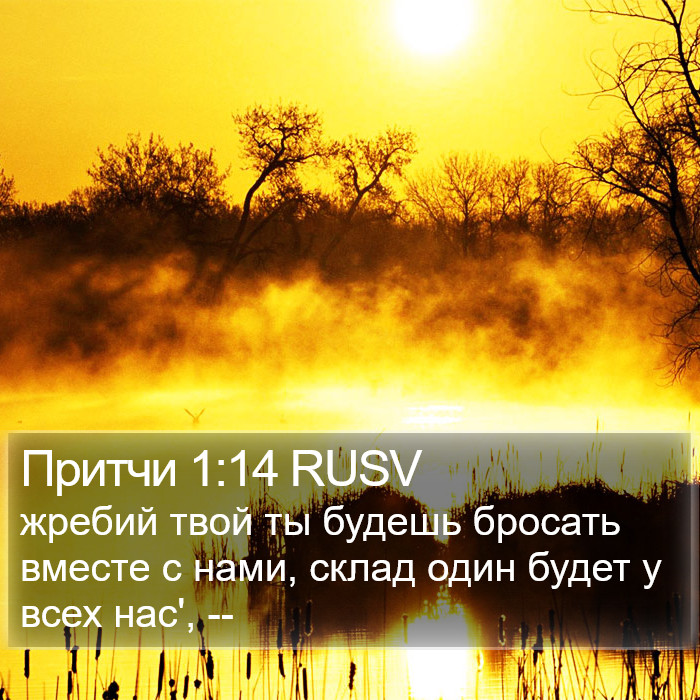 Притчи 1:14 RUSV Bible Study