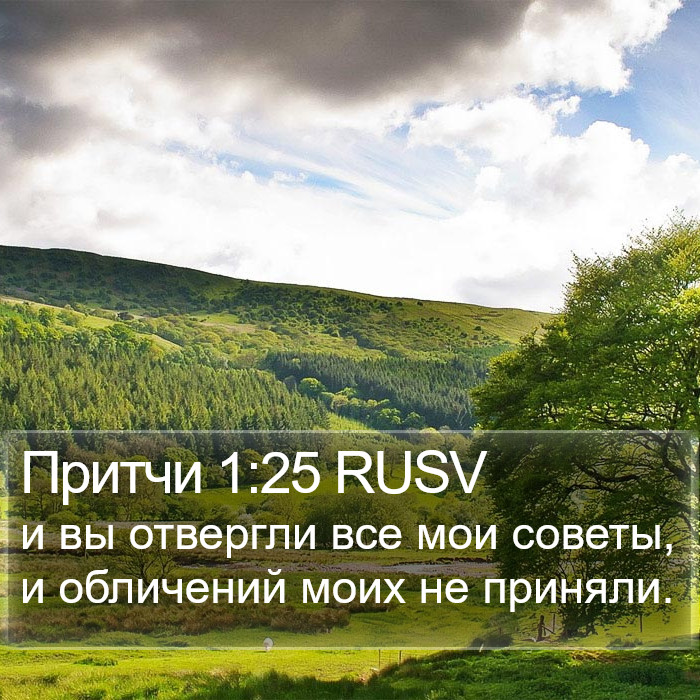 Притчи 1:25 RUSV Bible Study