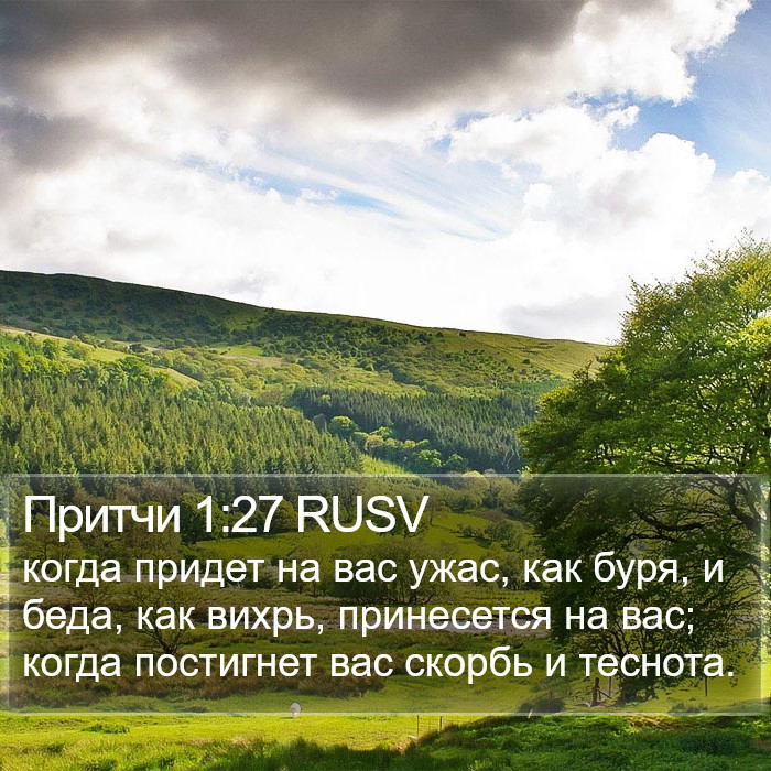 Притчи 1:27 RUSV Bible Study