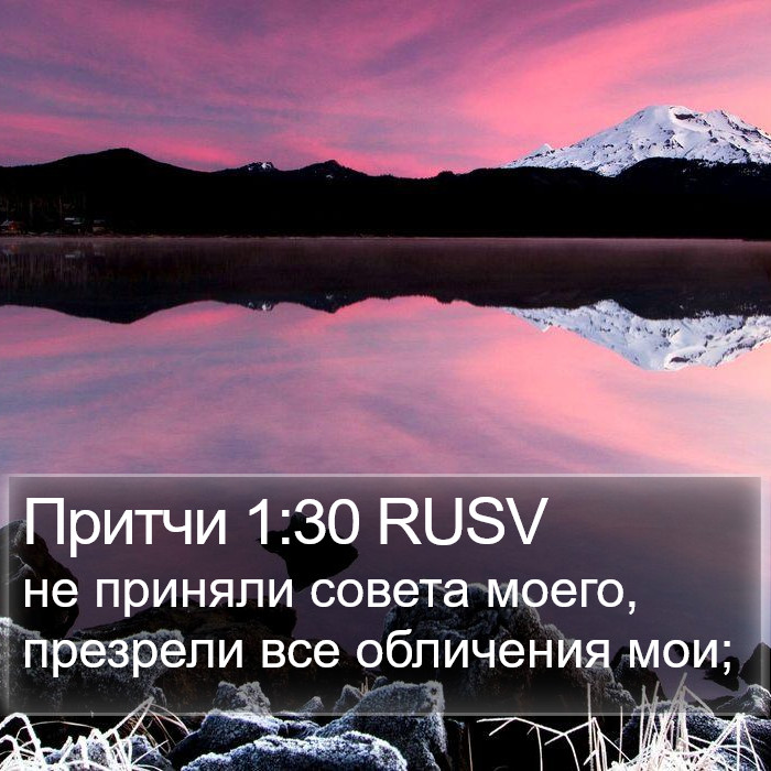 Притчи 1:30 RUSV Bible Study