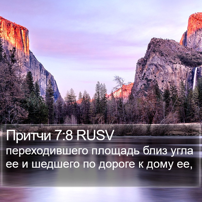 Притчи 7:8 RUSV Bible Study