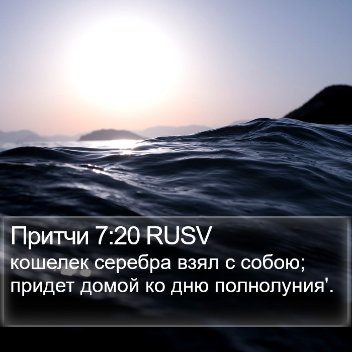 Притчи 7:20 RUSV Bible Study