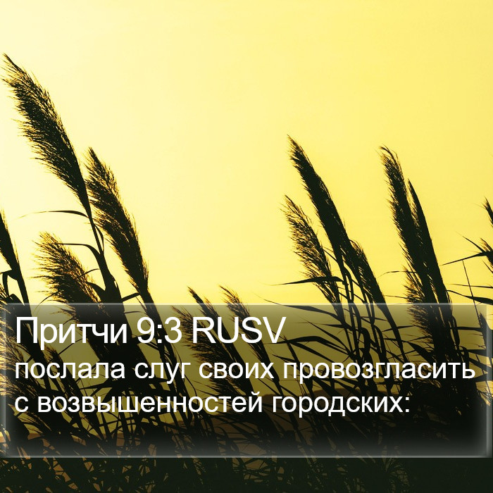Притчи 9:3 RUSV Bible Study