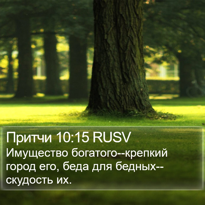 Притчи 10:15 RUSV Bible Study