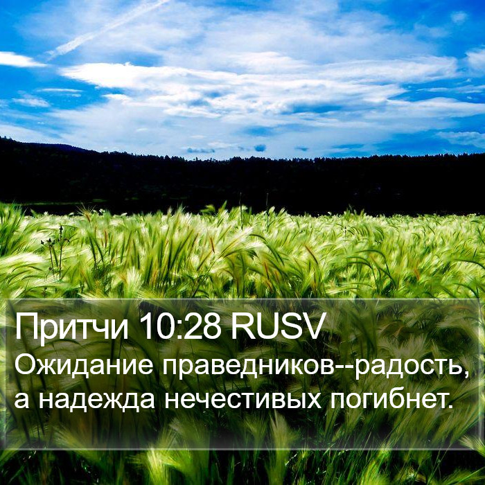 Притчи 10:28 RUSV Bible Study