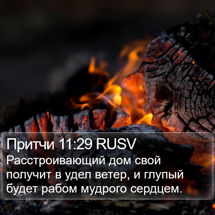 Притчи 11:29 RUSV Bible Study