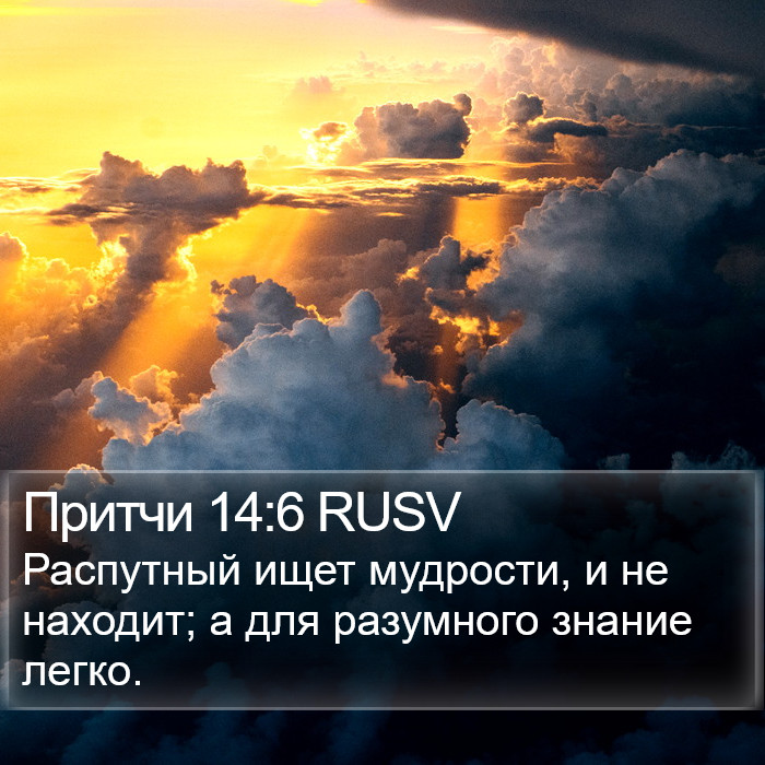 Притчи 14:6 RUSV Bible Study
