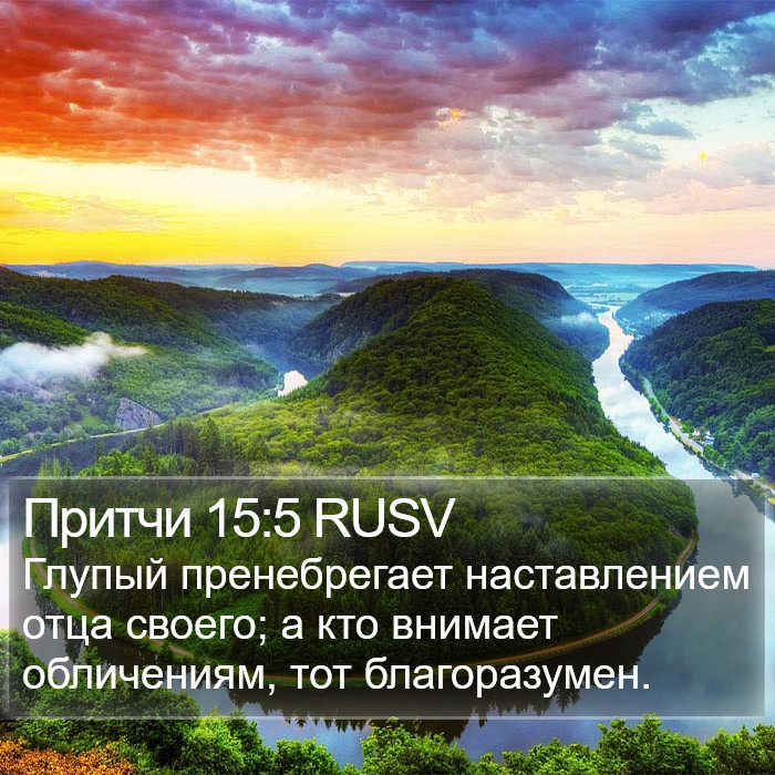 Притчи 15:5 RUSV Bible Study