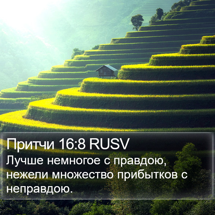 Притчи 16:8 RUSV Bible Study