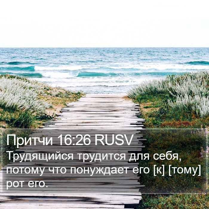 Притчи 16:26 RUSV Bible Study