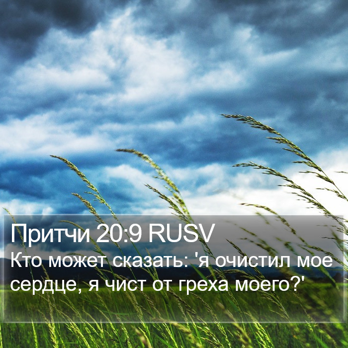 Притчи 20:9 RUSV Bible Study