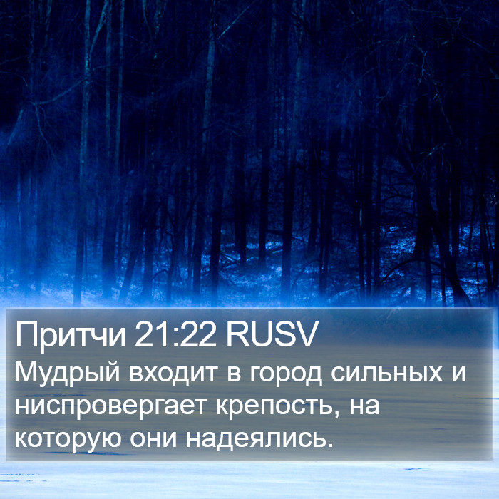 Притчи 21:22 RUSV Bible Study
