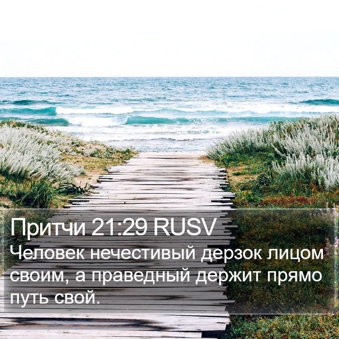 Притчи 21:29 RUSV Bible Study