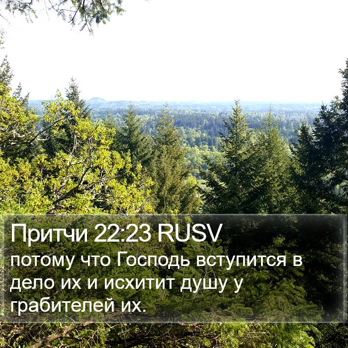 Притчи 22:23 RUSV Bible Study