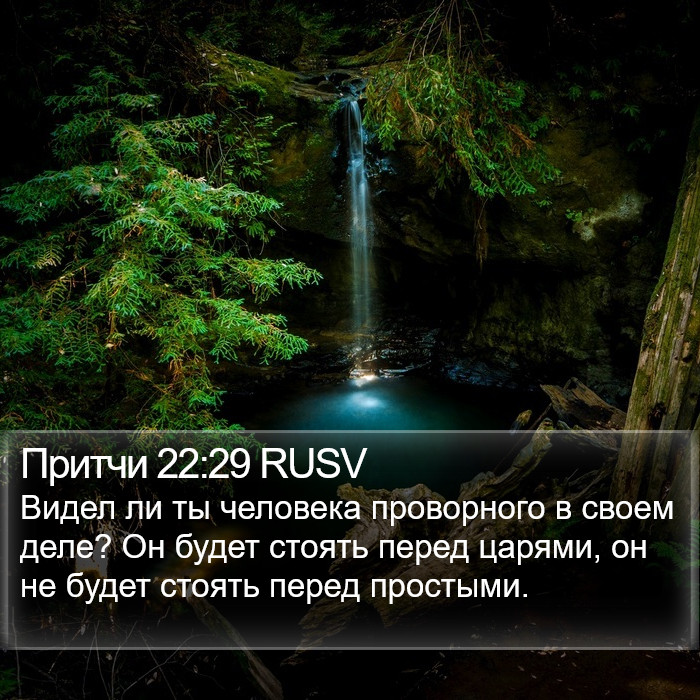 Притчи 22:29 RUSV Bible Study