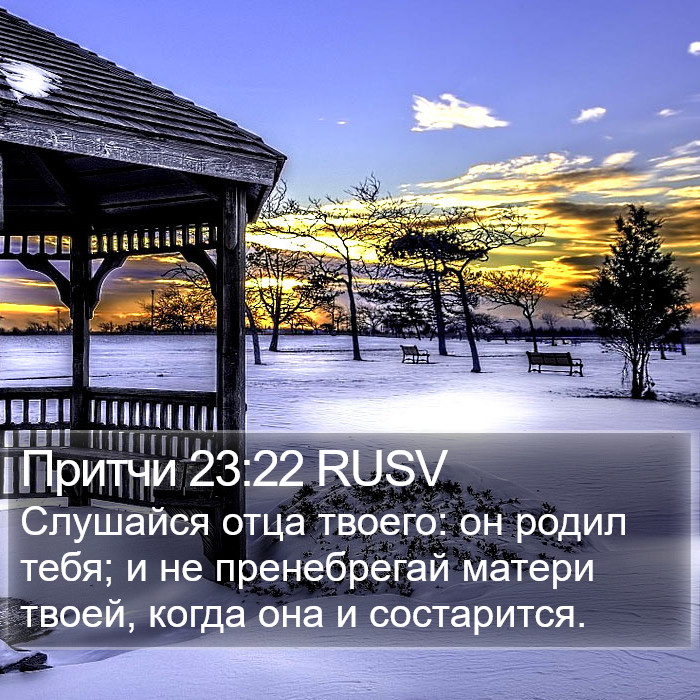 Притчи 23:22 RUSV Bible Study