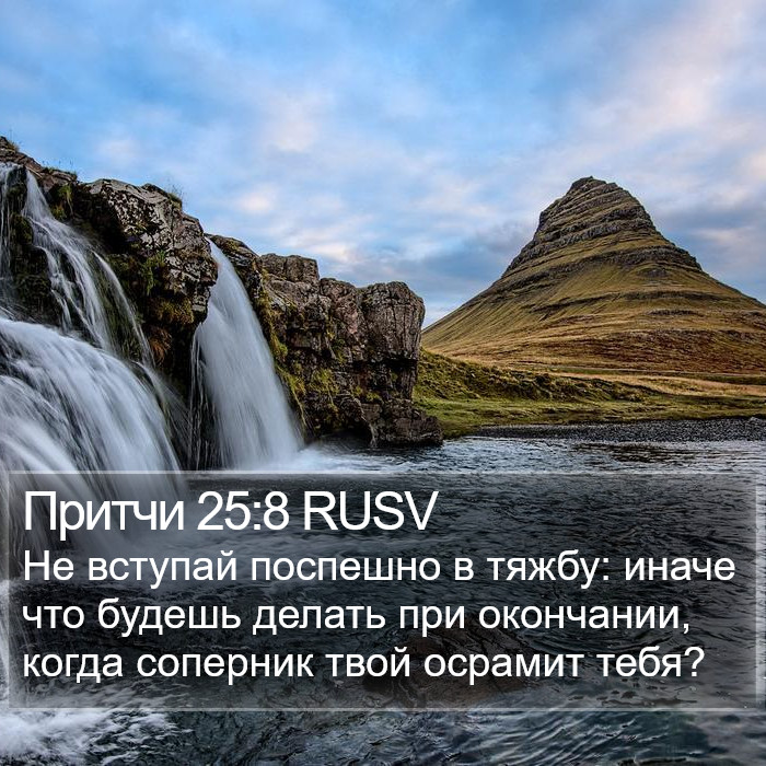 Притчи 25:8 RUSV Bible Study