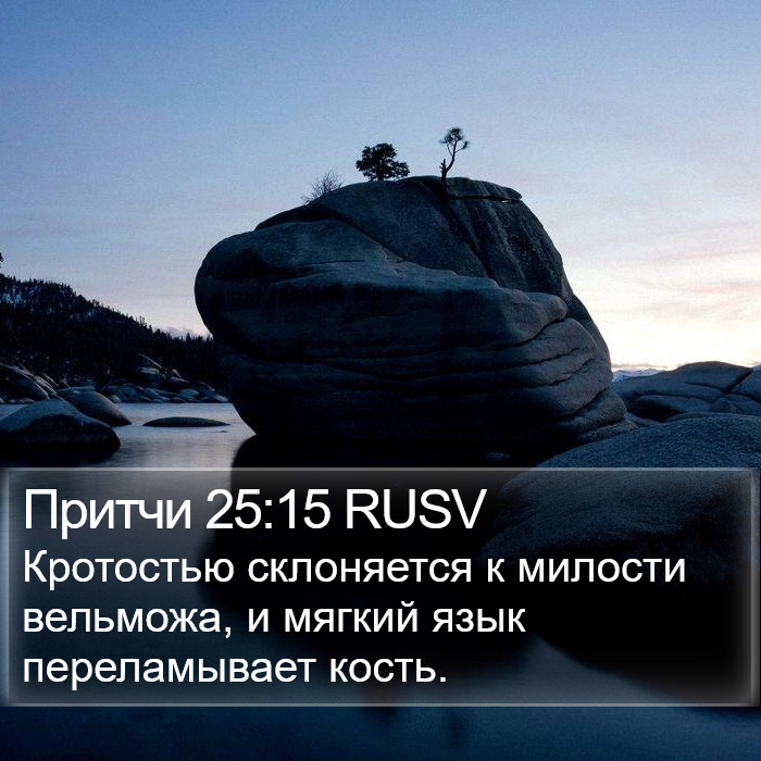 Притчи 25:15 RUSV Bible Study