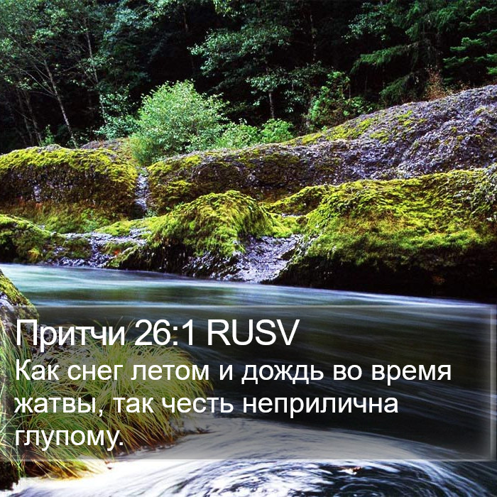 Притчи 26:1 RUSV Bible Study