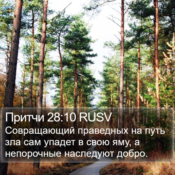 Притчи 28:10 RUSV Bible Study