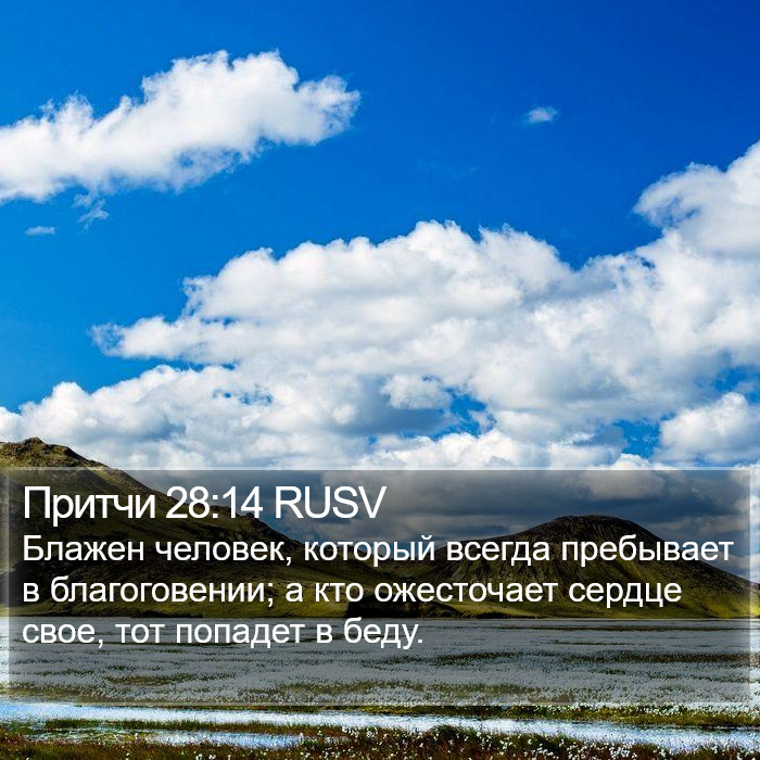 Притчи 28:14 RUSV Bible Study