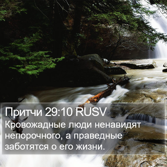 Притчи 29:10 RUSV Bible Study