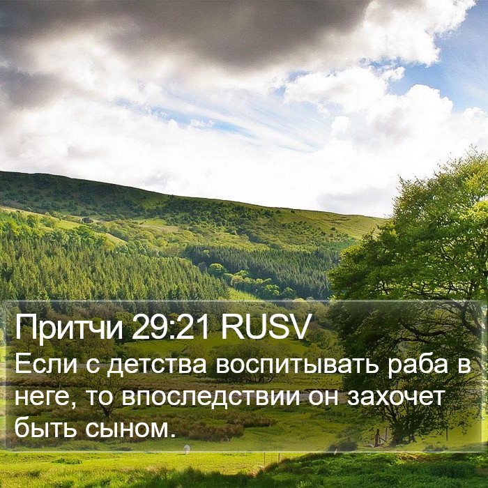 Притчи 29:21 RUSV Bible Study