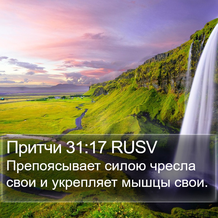 Притчи 31:17 RUSV Bible Study