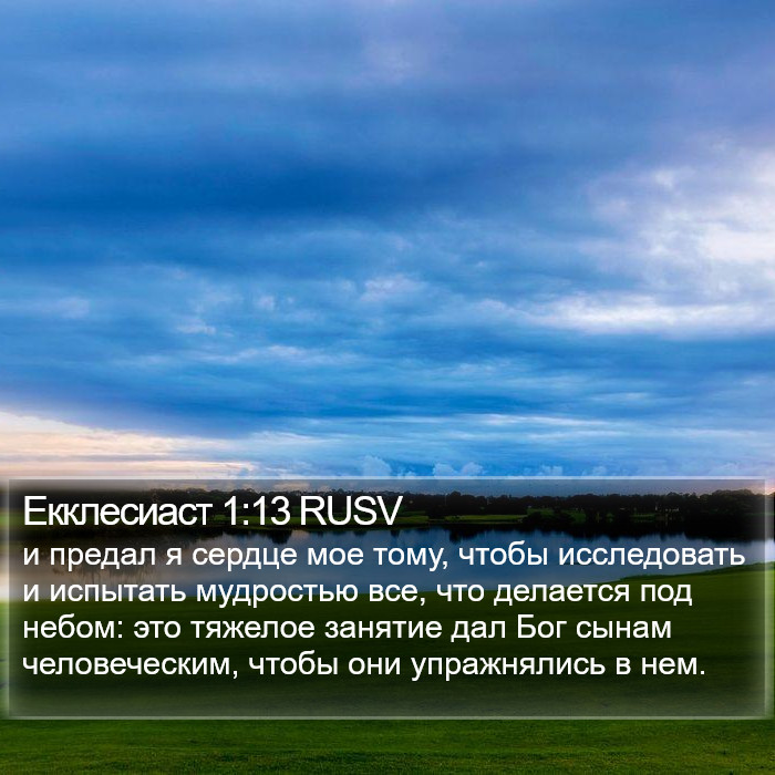 Екклесиаст 1:13 RUSV Bible Study