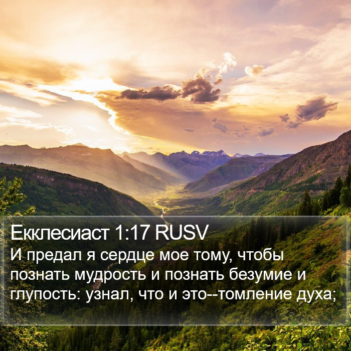 Екклесиаст 1:17 RUSV Bible Study