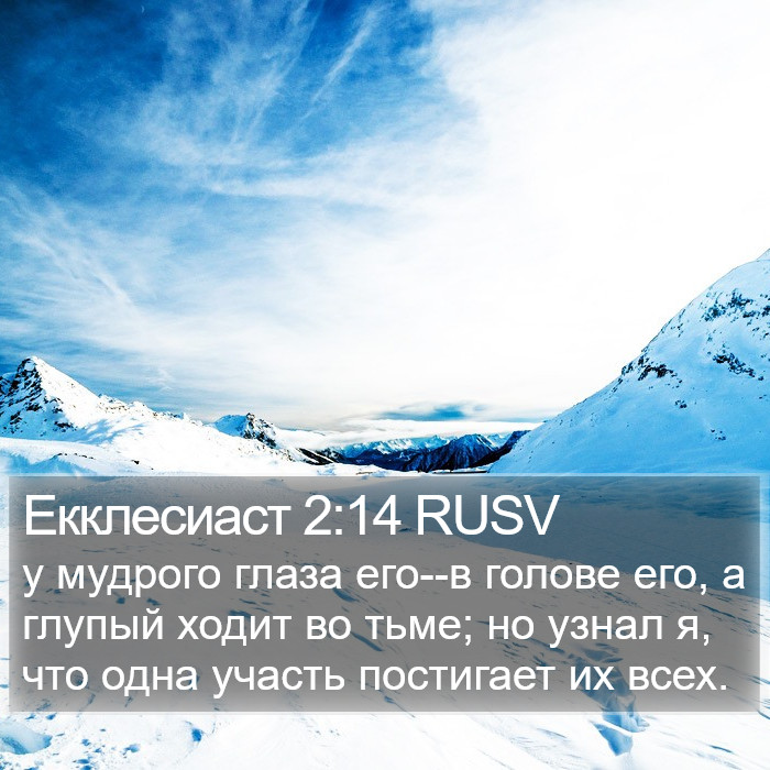 Екклесиаст 2:14 RUSV Bible Study
