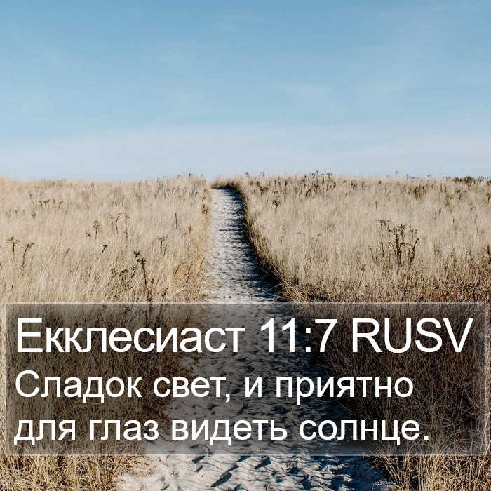Екклесиаст 11:7 RUSV Bible Study