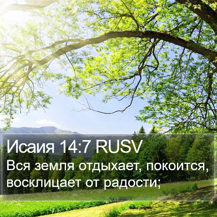 Исаия 14:7 RUSV Bible Study