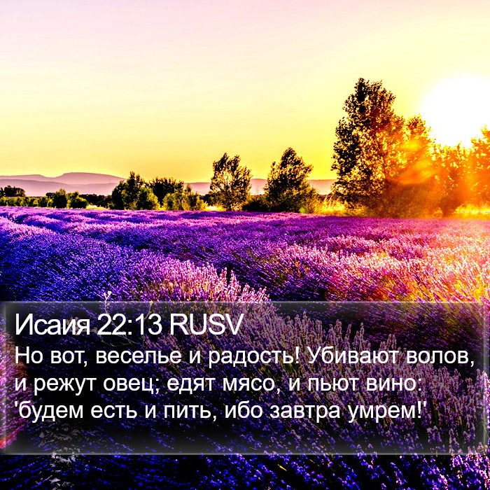 Исаия 22:13 RUSV Bible Study