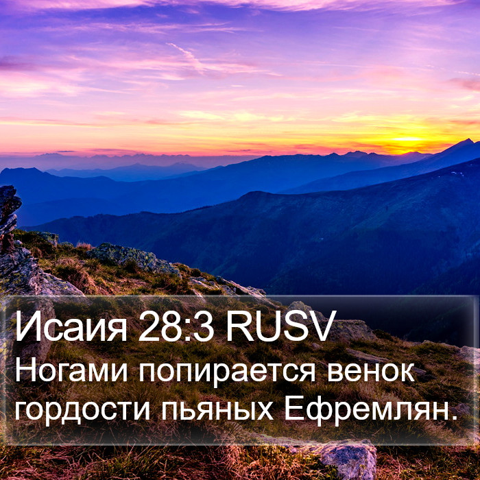 Исаия 28:3 RUSV Bible Study