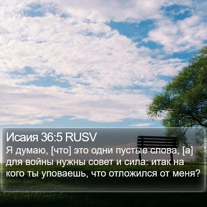 Исаия 36:5 RUSV Bible Study