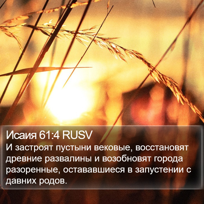 Исаия 61:4 RUSV Bible Study