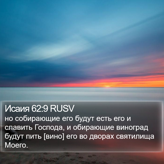 Исаия 62:9 RUSV Bible Study