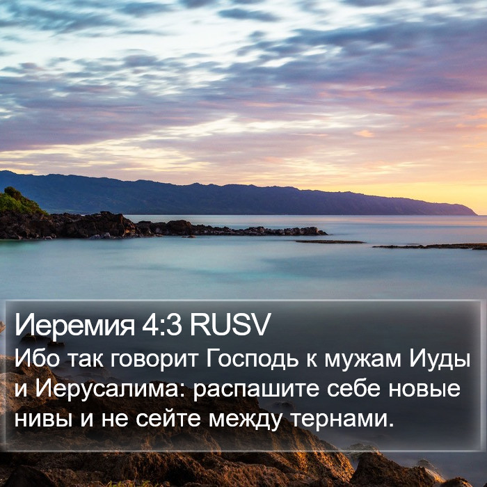 Иеремия 4:3 RUSV Bible Study