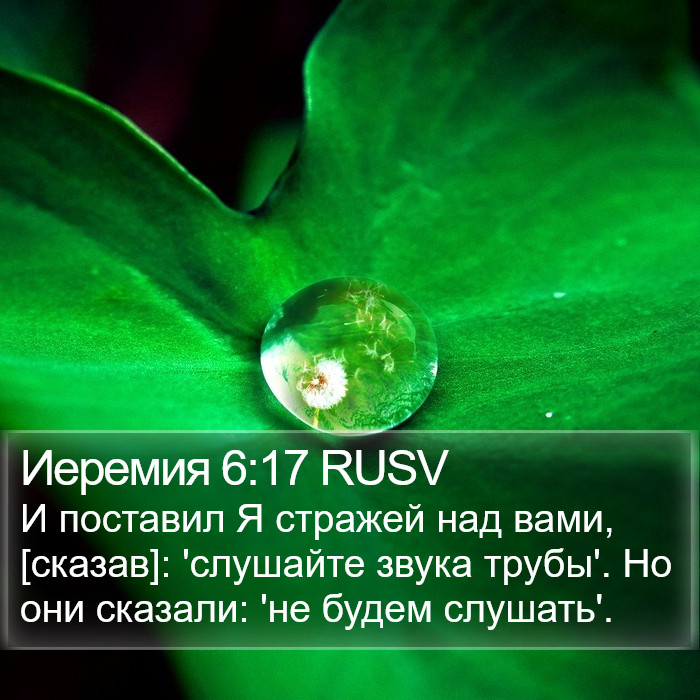 Иеремия 6:17 RUSV Bible Study