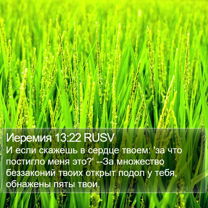 Иеремия 13:22 RUSV Bible Study