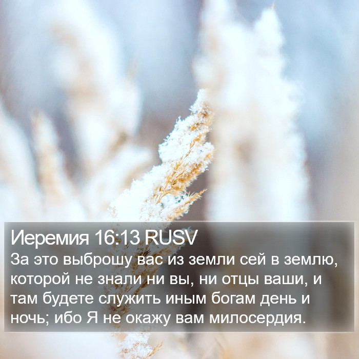 Иеремия 16:13 RUSV Bible Study