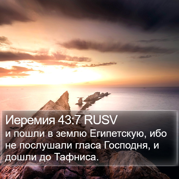 Иеремия 43:7 RUSV Bible Study