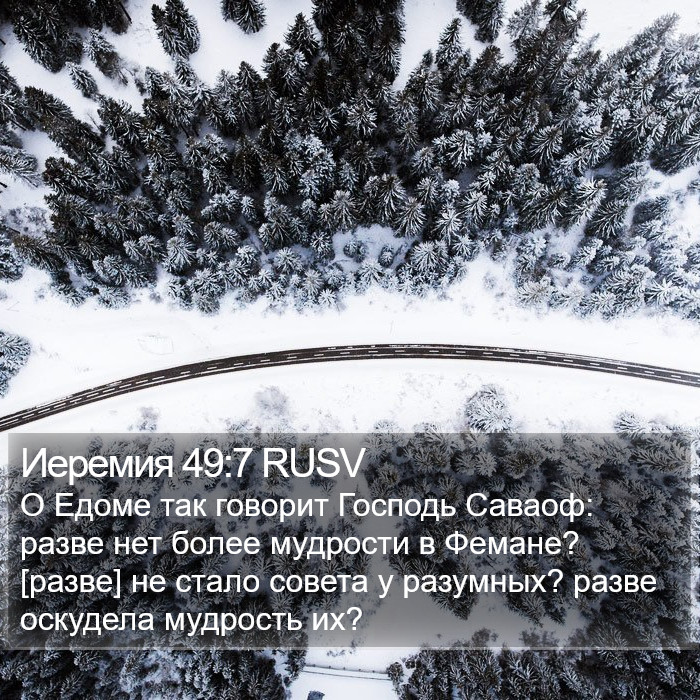 Иеремия 49:7 RUSV Bible Study