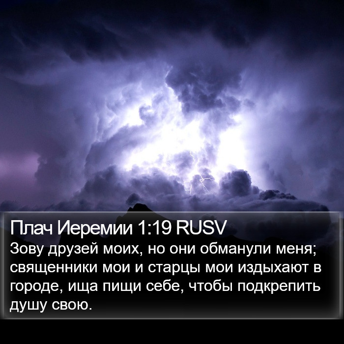 Плач Иеремии 1:19 RUSV Bible Study