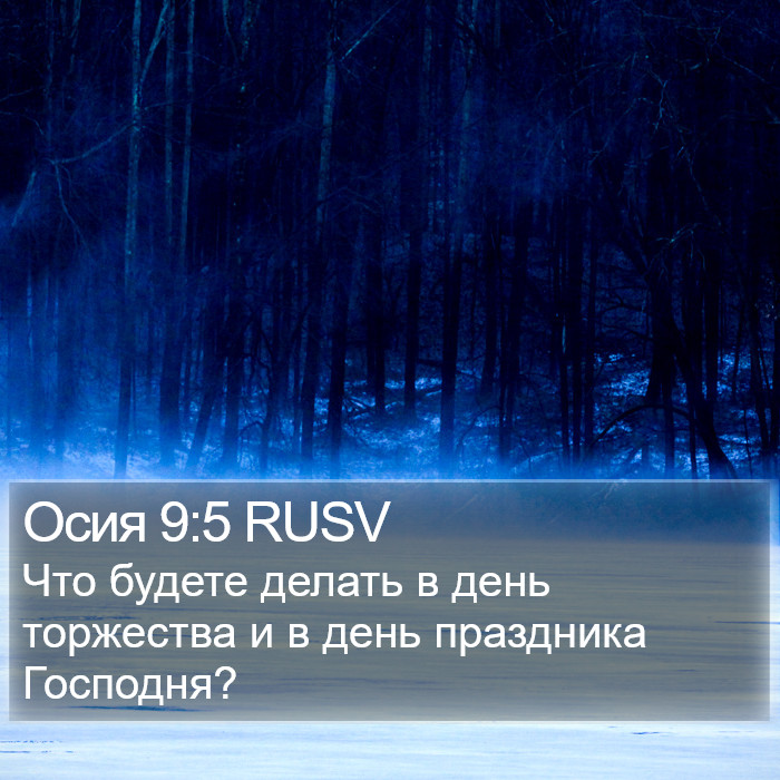 Осия 9:5 RUSV Bible Study