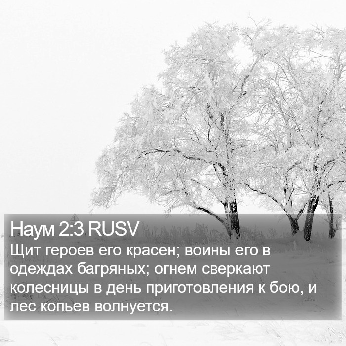 Наум 2:3 RUSV Bible Study